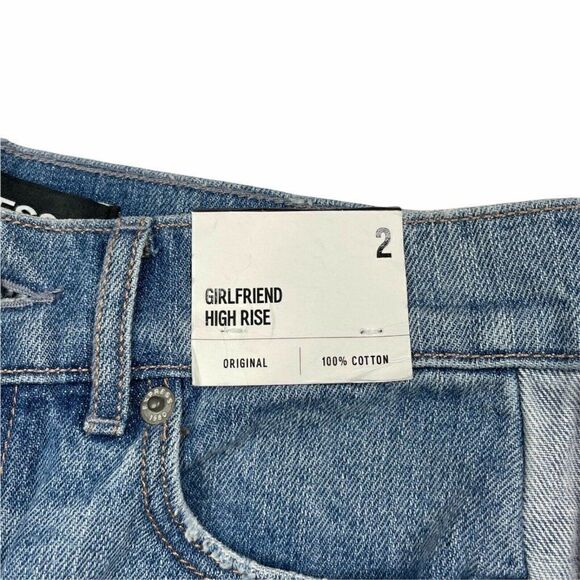 EXPRESS Girlfriend High Rise Red Side Stripe Jean - Picture 4 of 12